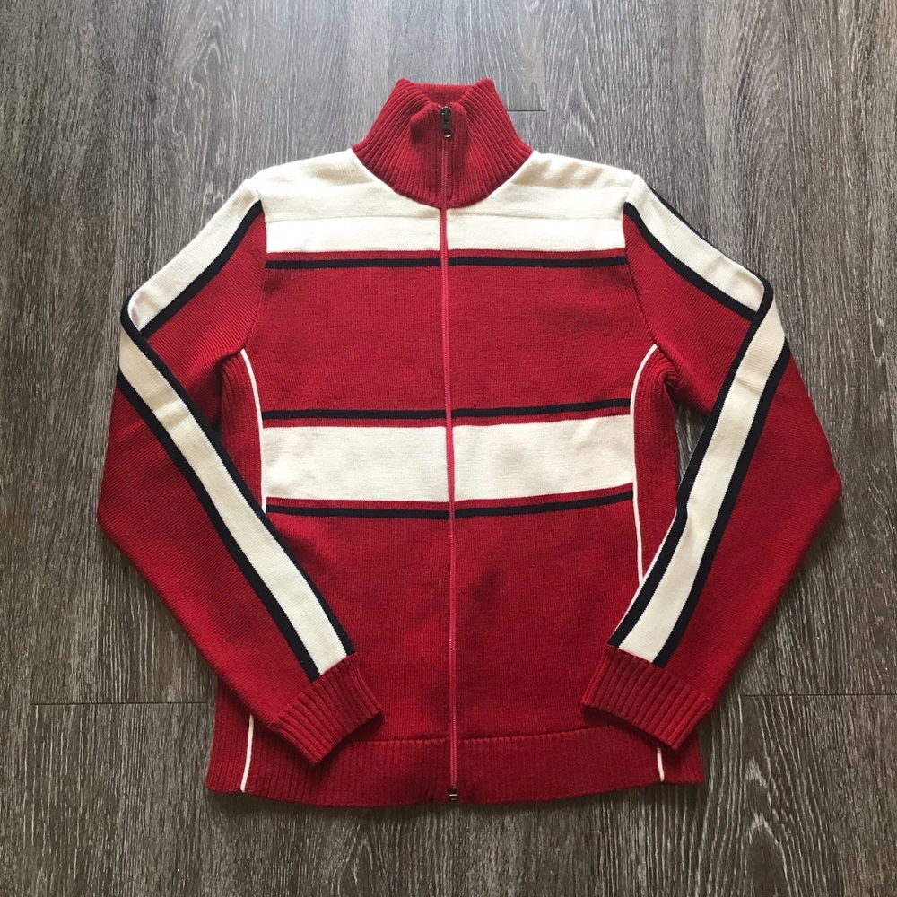 Nordic zip front vintage Italian wool sweater